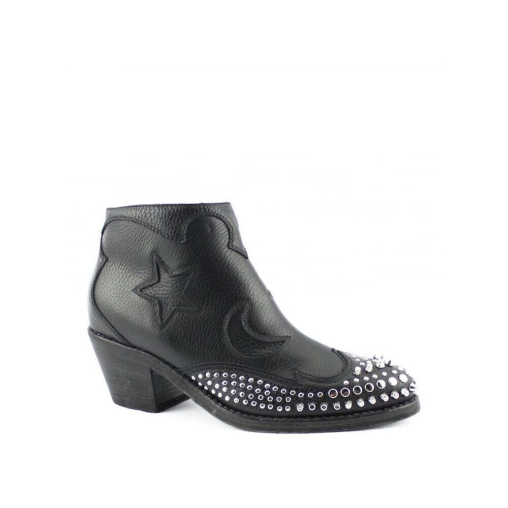 ALEXANDER MCQUEEN Star and moon studded booties size 37